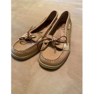 Sperry Angelfish Gold Boat Shoe Size 10